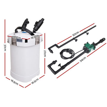 Giantz Aquarium External Canister Filter Aqua Fish Water Tank Sponge Pond 1250L Giantz